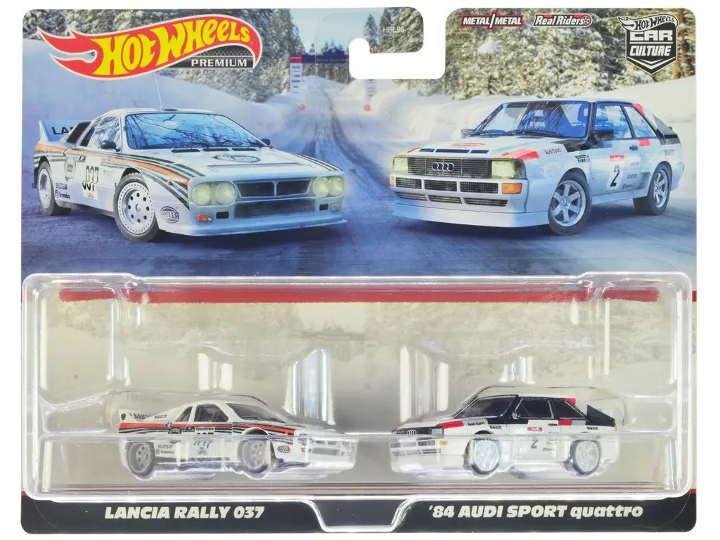 Hot Wheels Diecast Set: Lancia Rally 037 & 1984 Audi Sport Quattro – Car Culture Collection
