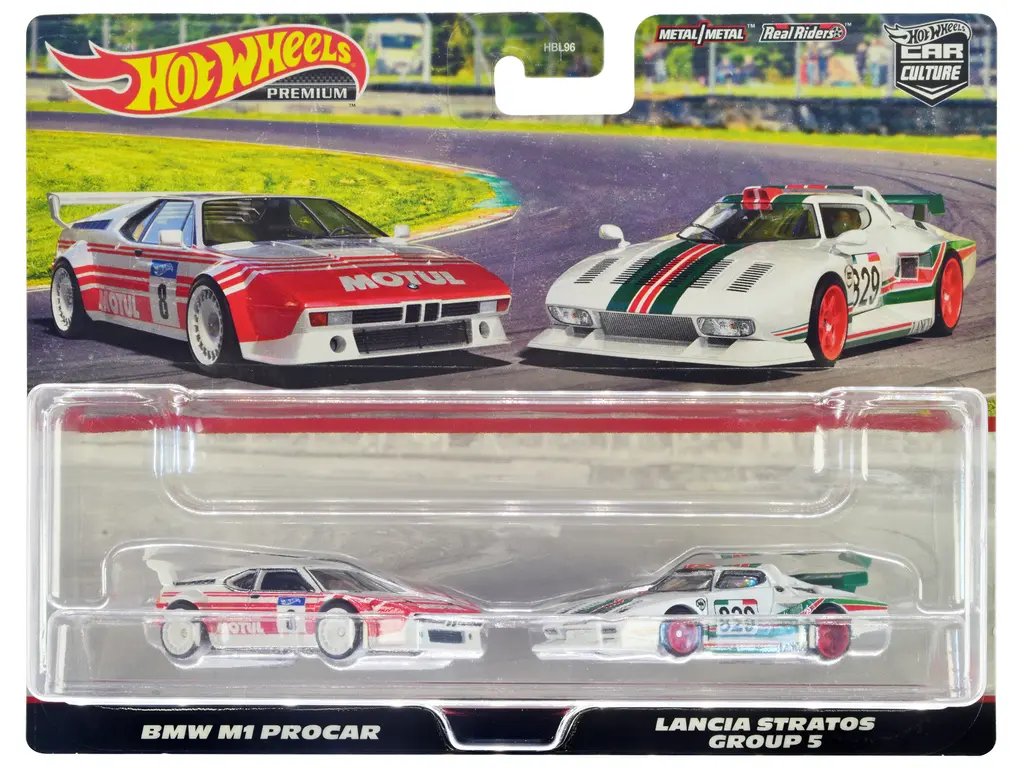 Hot Wheels Car Culture Set: BMW M1 Procar & Lancia Stratos Diecast Models