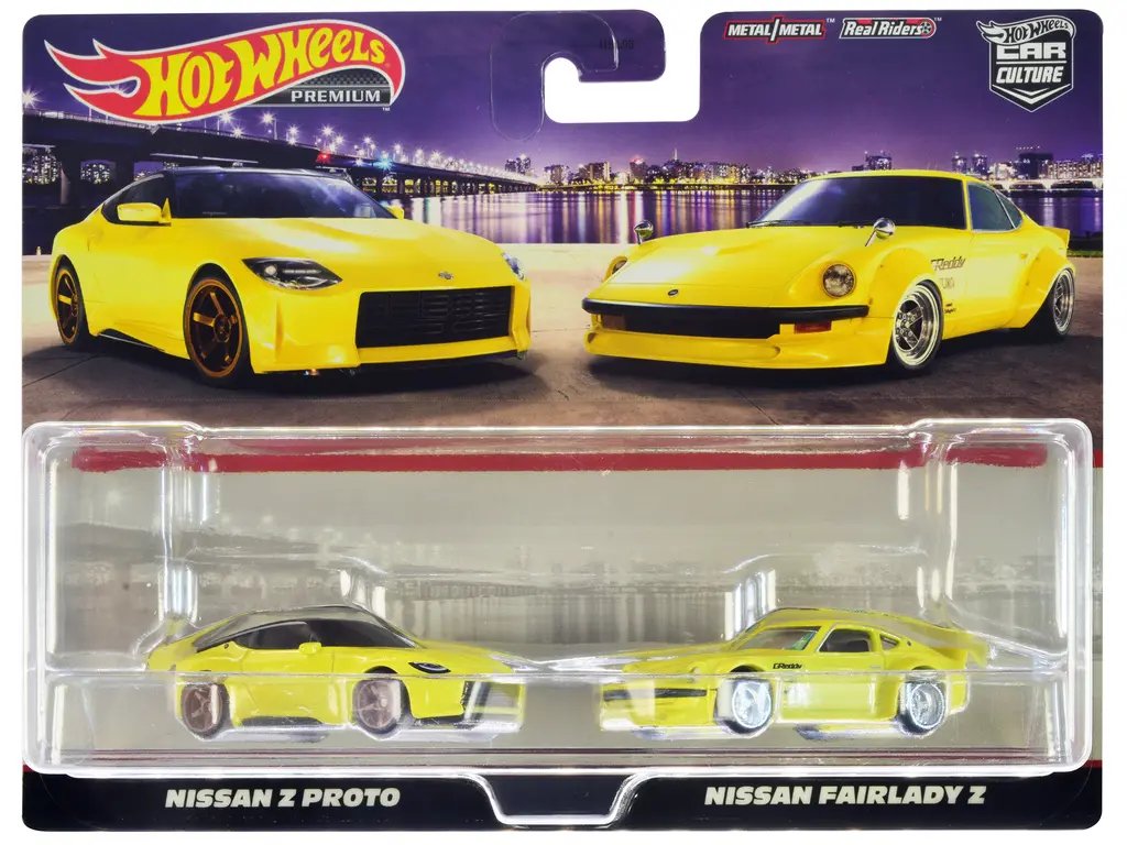 Hot Wheels Nissan Z Proto & Fairlady Z Yellow Diecast Car Set – Limited Edition