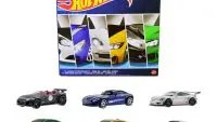 Hot Wheels European Theme Diecast Model Cars Set - 6 Piece Collection