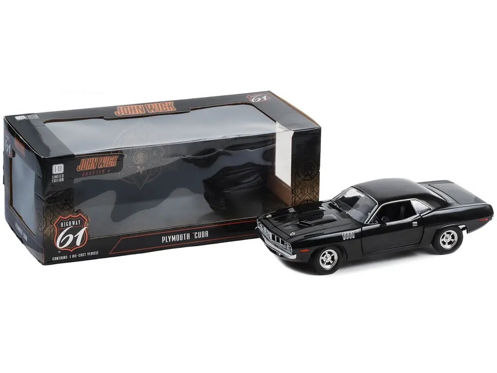 Buy the 2023 John Wick 4 Plymouth Barracuda 1/18 Diecast Model by Highway 61