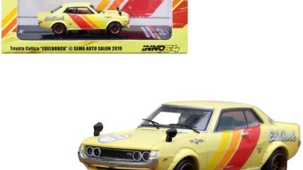 Toyota Celica 1600GT TA22 Yellow Diecast Model - Edelbrock SEMA 2019 by Inno Models