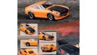 Buy Nissan Fairlady Z S30 RHD Orange with Carbon Hood 1/64 Diecast by Inno Models