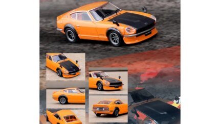 Buy Nissan Fairlady Z S30 RHD Orange with Carbon Hood 1/64 Diecast by Inno Models