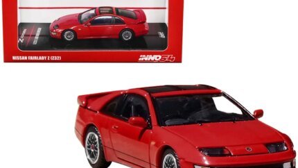 Buy Nissan Fairlady Z (Z32) RHD Aztec Red 1/64 Diecast Model with Sunroof & Extra Wheels by Inno Models