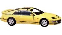 Rare Nissan Fairlady Z (Z32) Yellow Pearlglow RHD 1/64 Diecast with Sunroof & Extra Wheels by Inno Models