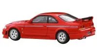 Exclusive 1/64 Nissan Skyline GT-R R33 Nismo 400R Diecast Model - Super Clear Red II with Silver Stripes by Inno Models