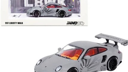 997 LBWK Liberty Walk Matt Gray with Graphics 1/64 Diecast Model Car by Inno Models