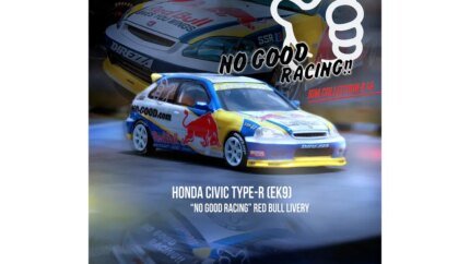 Exclusive 1/64 Honda Civic Type-R EK9 RHD Diecast with No Good Racing Red Bull Livery by Inno Models