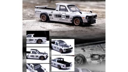 Buy Nissan Sunny Hakotora RHD Pickup Truck 1/64 Diecast by Inno Models - Silver Metallic #23