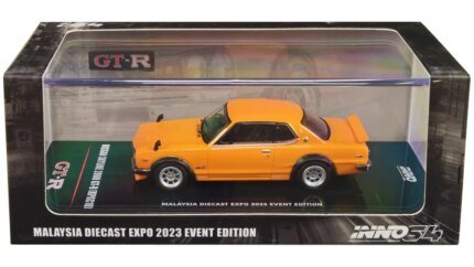 2023 Malaysia Expo Edition: Nissan Skyline 2000 GT-R KPGC10 RHD Orange 1/64 Diecast by Inno Models