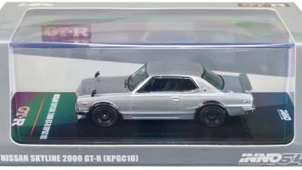 Buy Nissan Skyline 2000 GT-R KPGC10 RHD Silver Metallic 1/64 Diecast by Inno Models
