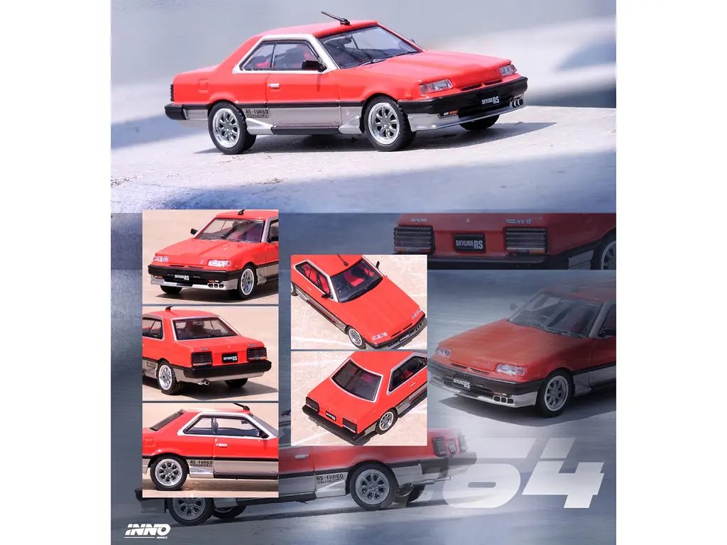 Buy Nissan Skyline 2000 RS-X Turbo DR30 RHD Red/Silver 1/64 Diecast by Inno Models