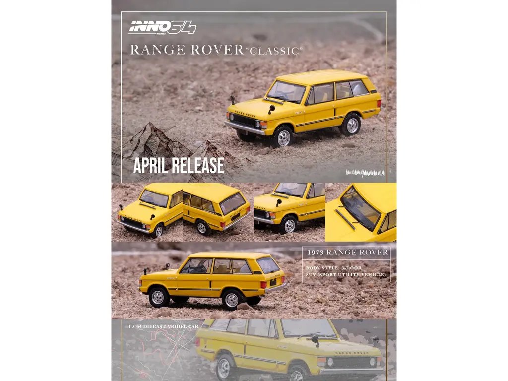 Land Rover Classic RHD Sanglow Yellow 1/64 Diecast Model by Inno Models