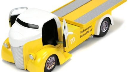 Vintage 1947 Ford COE Flatbed Truck - Yellow Metallic & White Top Classic