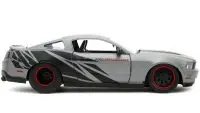 2010 Ford Mustang GT Diecast Model - Matt Gray Metallic, Black Graphics, 1/24 Scale by Jada