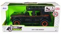 2021 Ford Bronco Matt Black with Orange Stripes 1/24 Diecast Model by Jada - Just Trucks Series