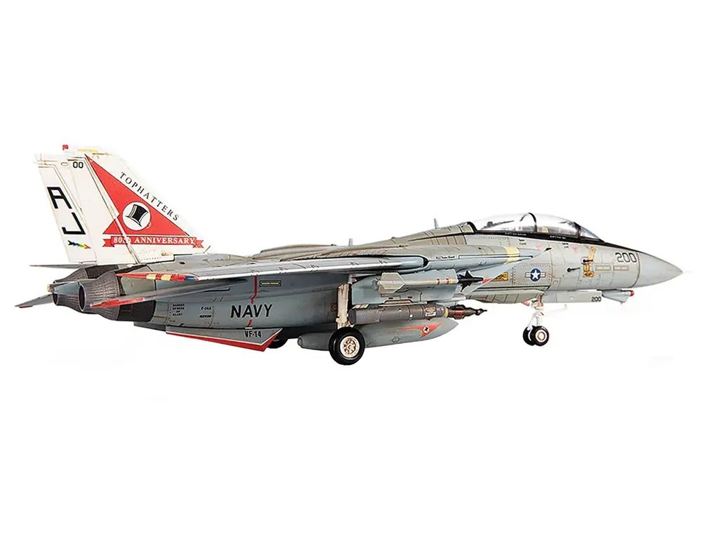 Grumman F-14A Tomcat VF-14 Tophatters 80th Anniversary 1/72 Diecast Model by JC Wings