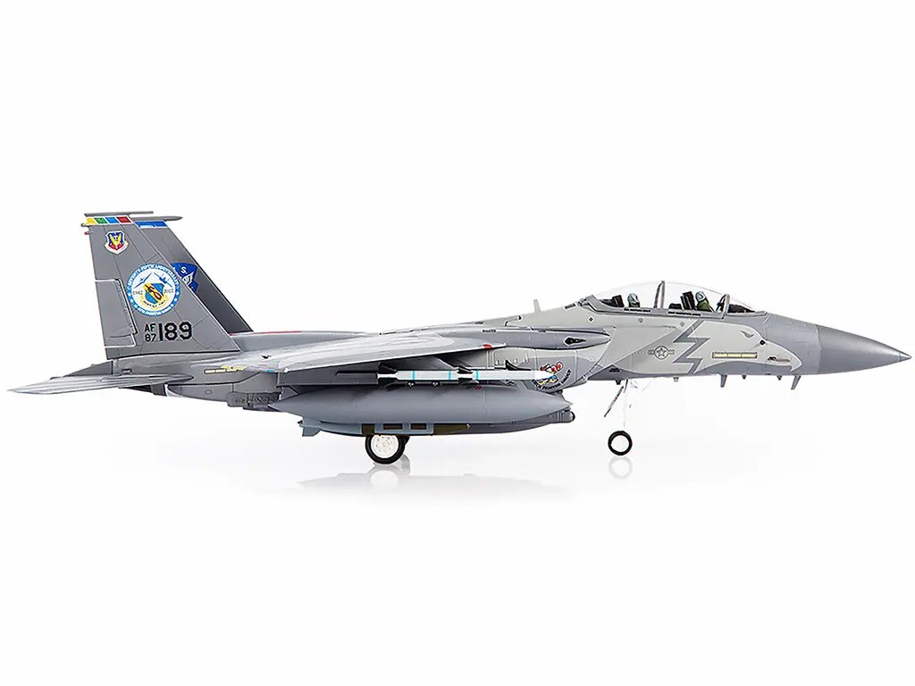 F-15E U.S. Air Force Strike Eagle Fighter Aircraft “4th Fighter Wing 2017 75th Anniversary” with Display Stand Limited Edition to 700 pieces Worldwide 1/72 Diecast Model by JC Wings