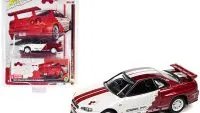 Limited Edition 1999 Nissan Skyline GT-R BNR34 1/64 Diecast Model - Exclusive Red Metallic & White Graphics by Johnny Lightning