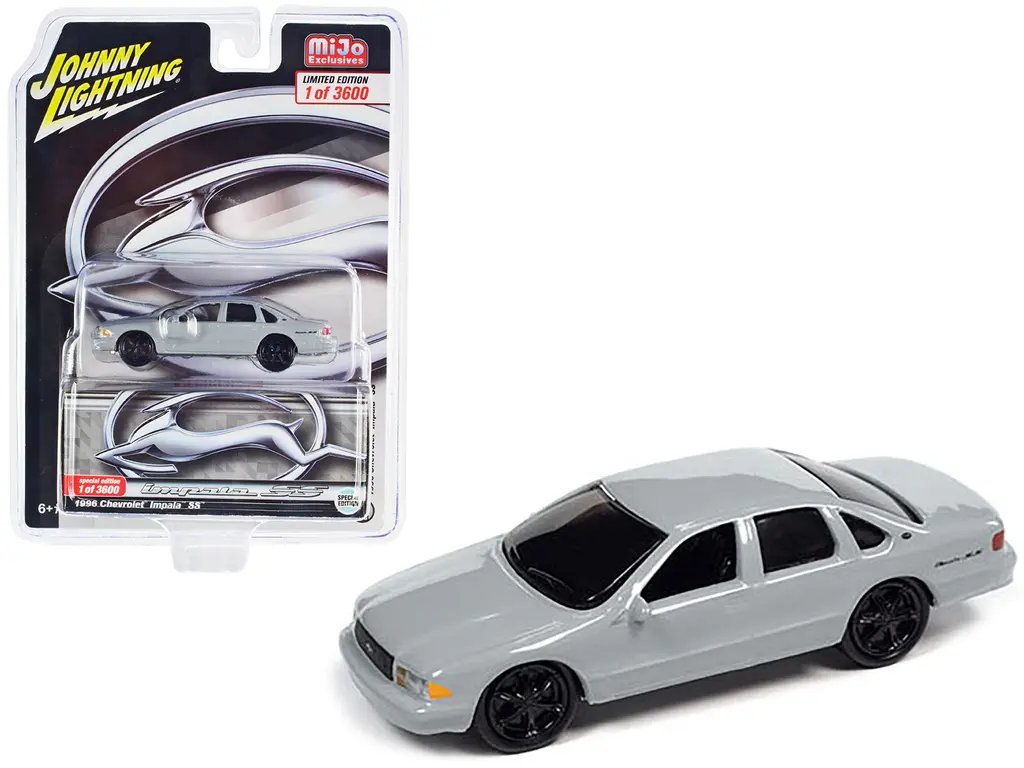 Limited Edition 1996 Chevrolet Impala SS 1/64 Diecast Model by Johnny Lightning – Matt Gray Collectible