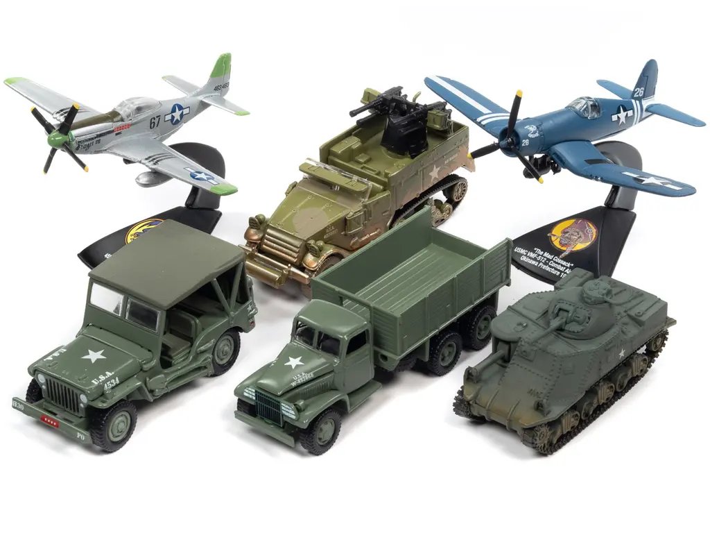 Pacific Theater Warriors 2022 Diecast Model Set by Johnny Lightning – 6-Piece Military Collection