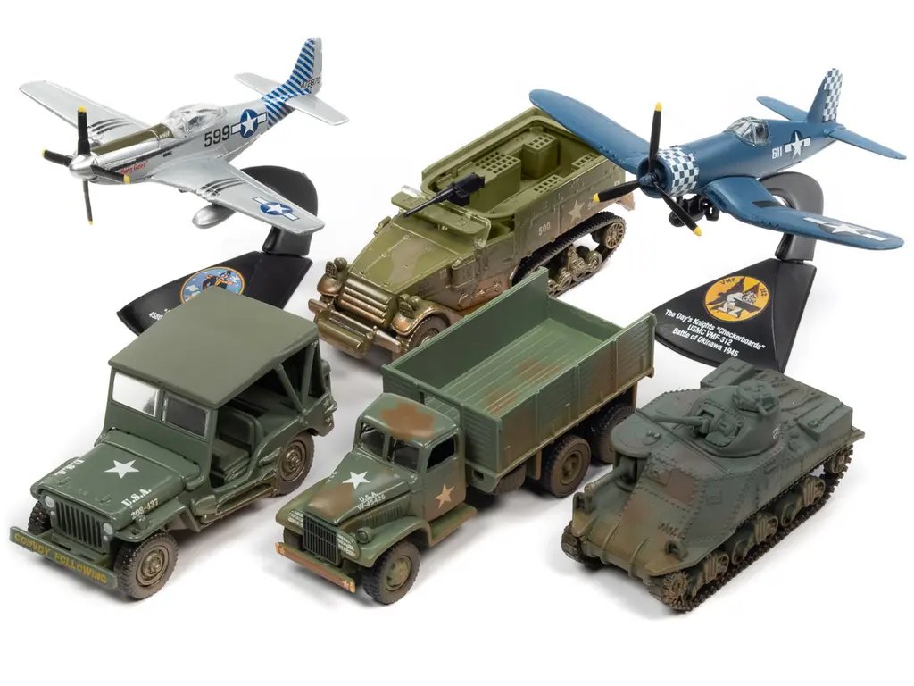 Pacific Theater Warriors 2022 Diecast Model Set by Johnny Lightning – 6-Piece Military Collection