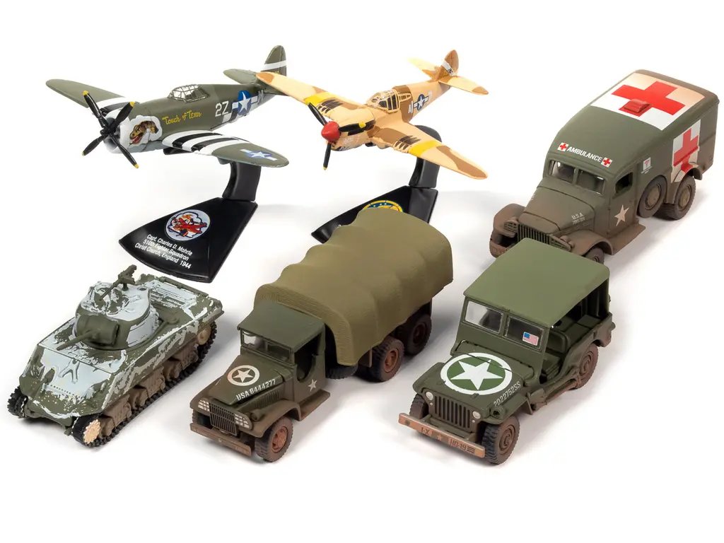 Limited Edition WWII Warriors European Theater Diecast Model Cars Set by Johnny Lightning