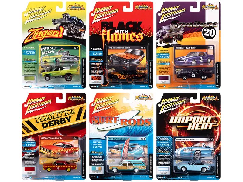 “Street Freaks” 2020 Set A of 6 Cars Release 4 1/64 Diecast Model Cars by Johnny Lightning