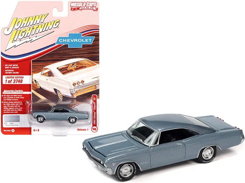 1965 Chevrolet Impala SS Glacier Gray Metallic 1/64 Diecast Model – Limited Edition by Johnny Lightning