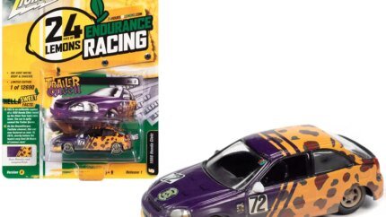 Limited Edition 1998 Honda Civic #72 Diecast Model - Purple Metallic & Leopard Print by Johnny Lightning