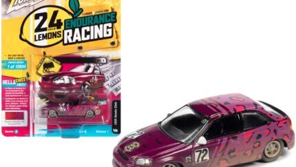 Limited Edition 1998 Honda Civic #72 Diecast - Magenta Metallic & Leopard Print by Johnny Lightning