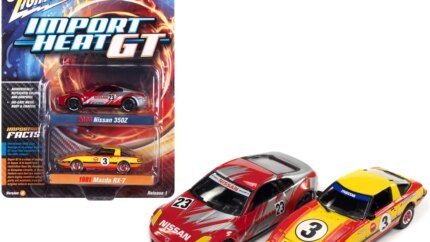 Johnny Lightning Import Heat GT Set: 2006 Nissan 350Z & 1981 Mazda RX-7 1/64 Diecast Models