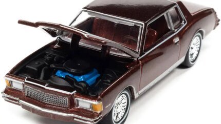 Limited Edition 1979 Chevrolet Monte Carlo Diecast Model - Carmine Red Metallic with White Stripes by Johnny Lightning