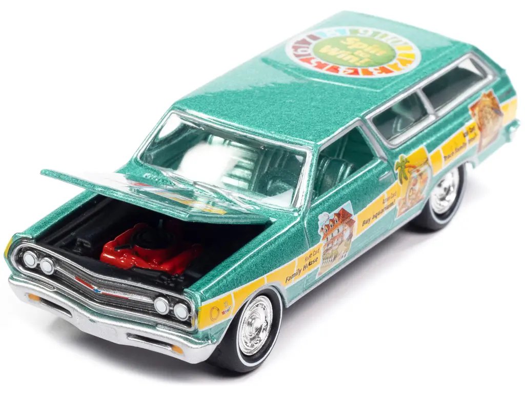 Diecast Model Cars wholesale toys dropshipper drop shipping 1965 Chevrolet 2-Door Station Wagon Turquoise Metallic The Game of Life Pop Culture 2022 Release 4 1/64 Johnny Lightning JLPC009-JLSP264 drop shipping wholesale drop ship drop shipper dropsh 1965 Chevrolet Station Wagon Turquoise Metallic Diecast - Johnny Lightning Pop Culture 2022