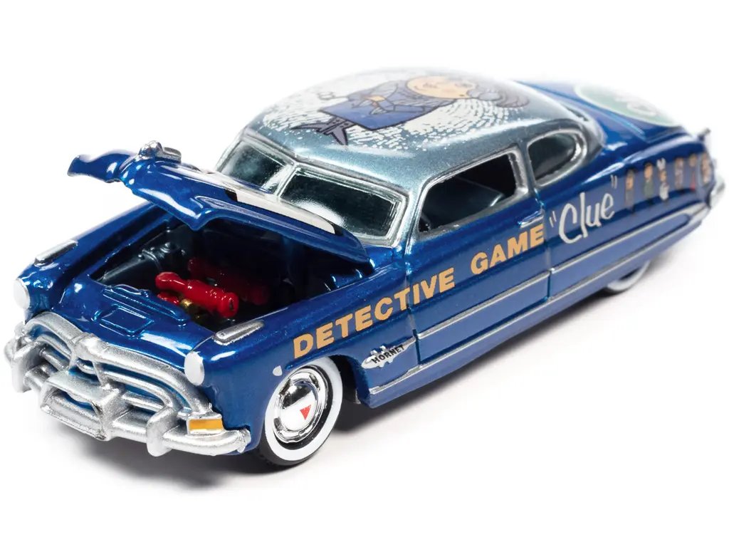 1951 Hudson Hornet Blue Metallic Diecast Model with Collector’s Token – Johnny Lightning 2022 Release