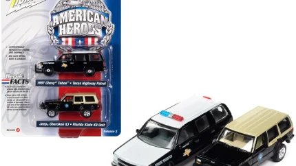 1997 Chevrolet Tahoe & Jeep Cherokee XJ Diecast Set - Texas & Florida State Trooper Models by Johnny Lightning