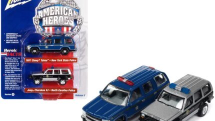 1997 Chevrolet Tahoe & Jeep Cherokee XJ State Trooper Diecast Set 1/64 by Johnny Lightning