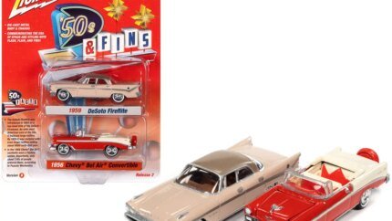 Vintage 1959 Desoto Fireflite & 1956 Chevrolet Bel Air Convertible: Classic '50s Cars in Iconic Colors