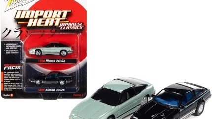 Johnny Lightning Import Heat: 1985 Nissan 300ZX & 1990 Nissan 240SX 1/64 Diecast Model Cars Set