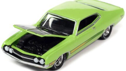 Limited Edition 1971 Ford Torino Cobra Grabber Lime 1/64 Diecast by Johnny Lightning