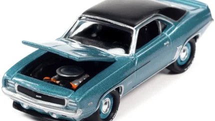 Limited Edition 1969 Chevrolet COPO Camaro RS Diecast Model - Azure Turquoise Metallic by Johnny Lightning