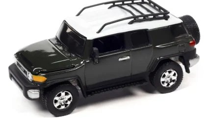 Rare 2010 Toyota FJ Cruiser Dark Green with White Top & Roof Rack + Camping Trailer - Limited Edition 7360 Worldwide