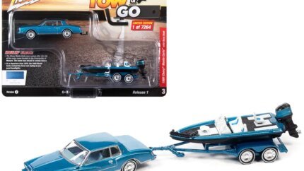 Limited Edition 1980 Chevrolet Monte Carlo Bright Blue Metallic with Bass Boat & Trailer - Only 7264 Worldwide