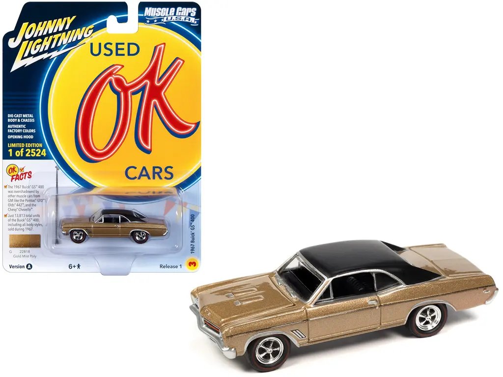 1967 Buick GS 400 Gold Mist Metallic Diecast – Limited Edition 1/64 by Johnny Lightning