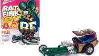 2023 Johnny Lightning Rat Fink Dragster 1/64 Diecast Model - Custom Purple & Green