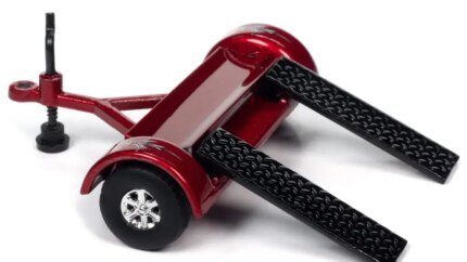 2002 Chevrolet Silverado Pickup Truck - Black Hot Rod Customs with Red Tow Dolly