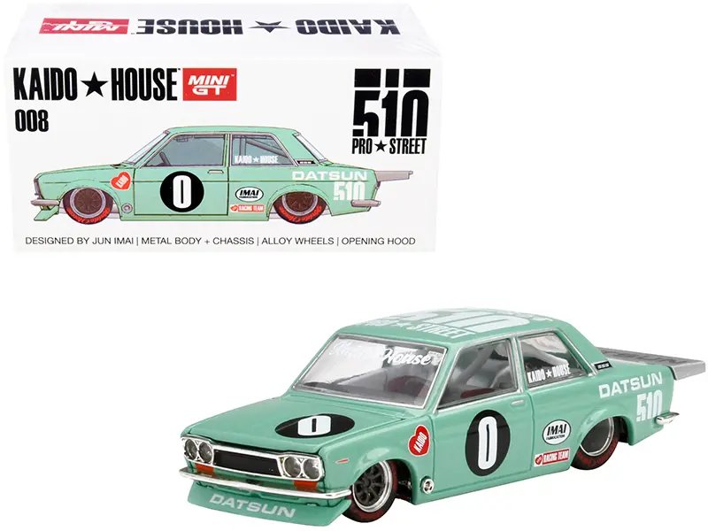 Kaido House Datsun 510 Pro Street Light Green 1/64 Diecast Model by True Scale Miniatures