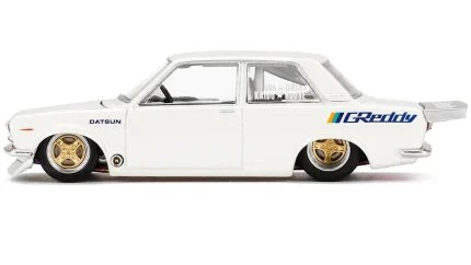 Exclusive Datsun 510 Pro Street Pearl White GREDDY 1/64 Diecast Model by True Scale Miniatures