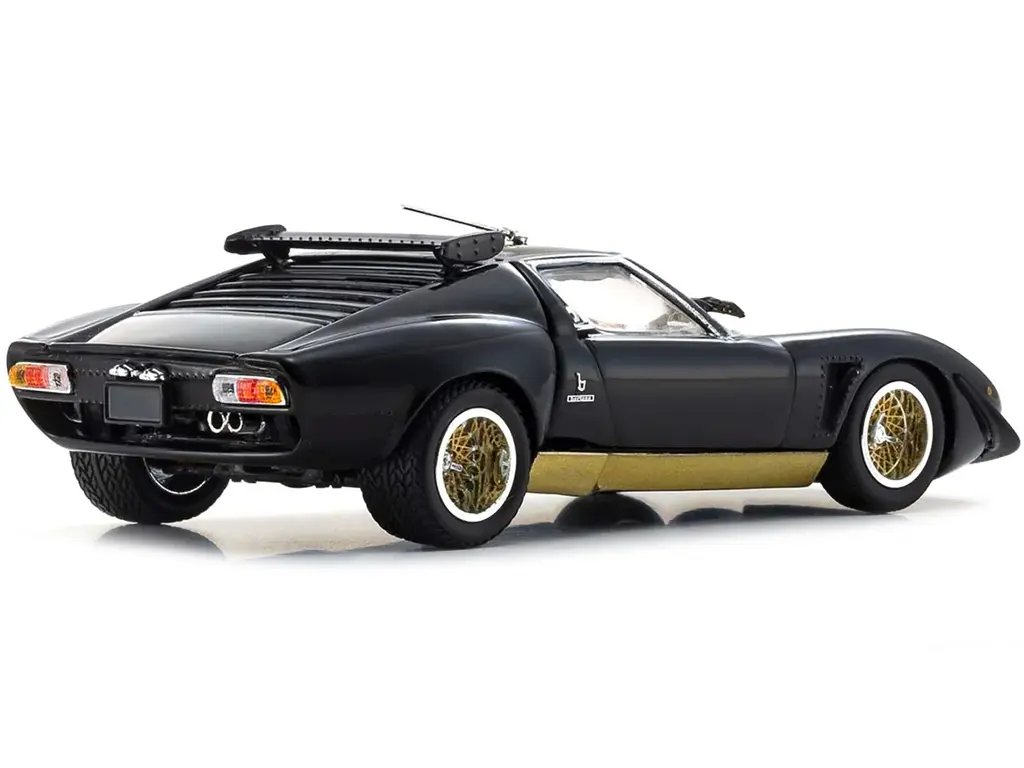 Kyosho 1/43 Lamborghini Miura SVR Black with Gold Accents Diecast Model Car